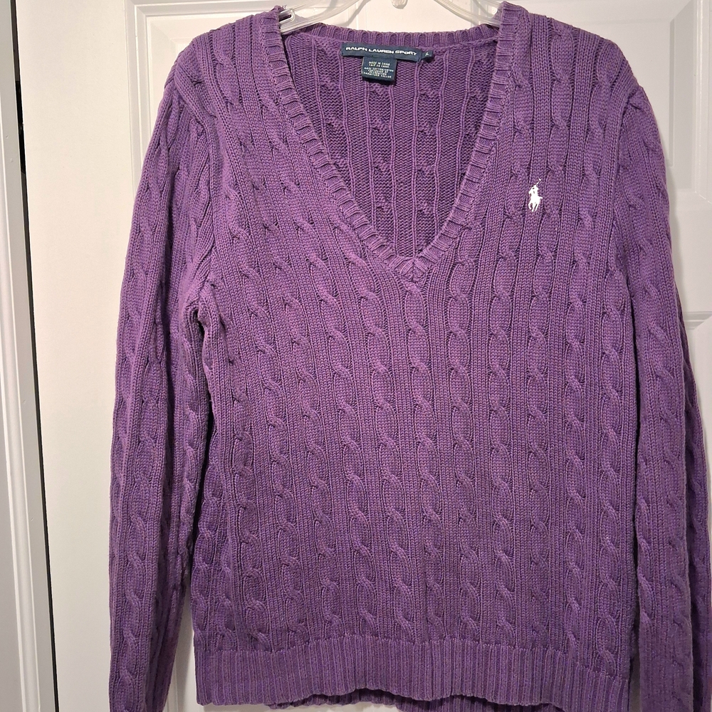 Ralph Lauren Lavender V-Neck Sweater